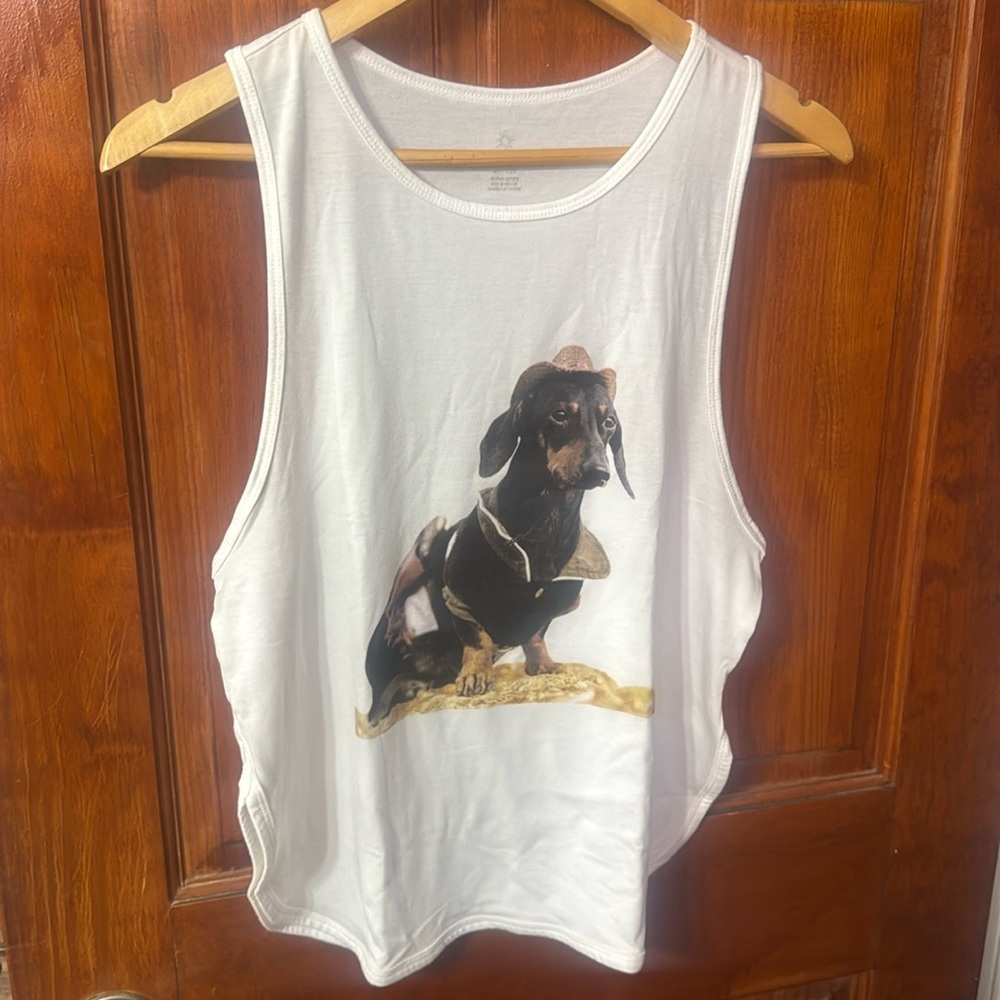 Dachshund Offline by Aerie white tank top - S